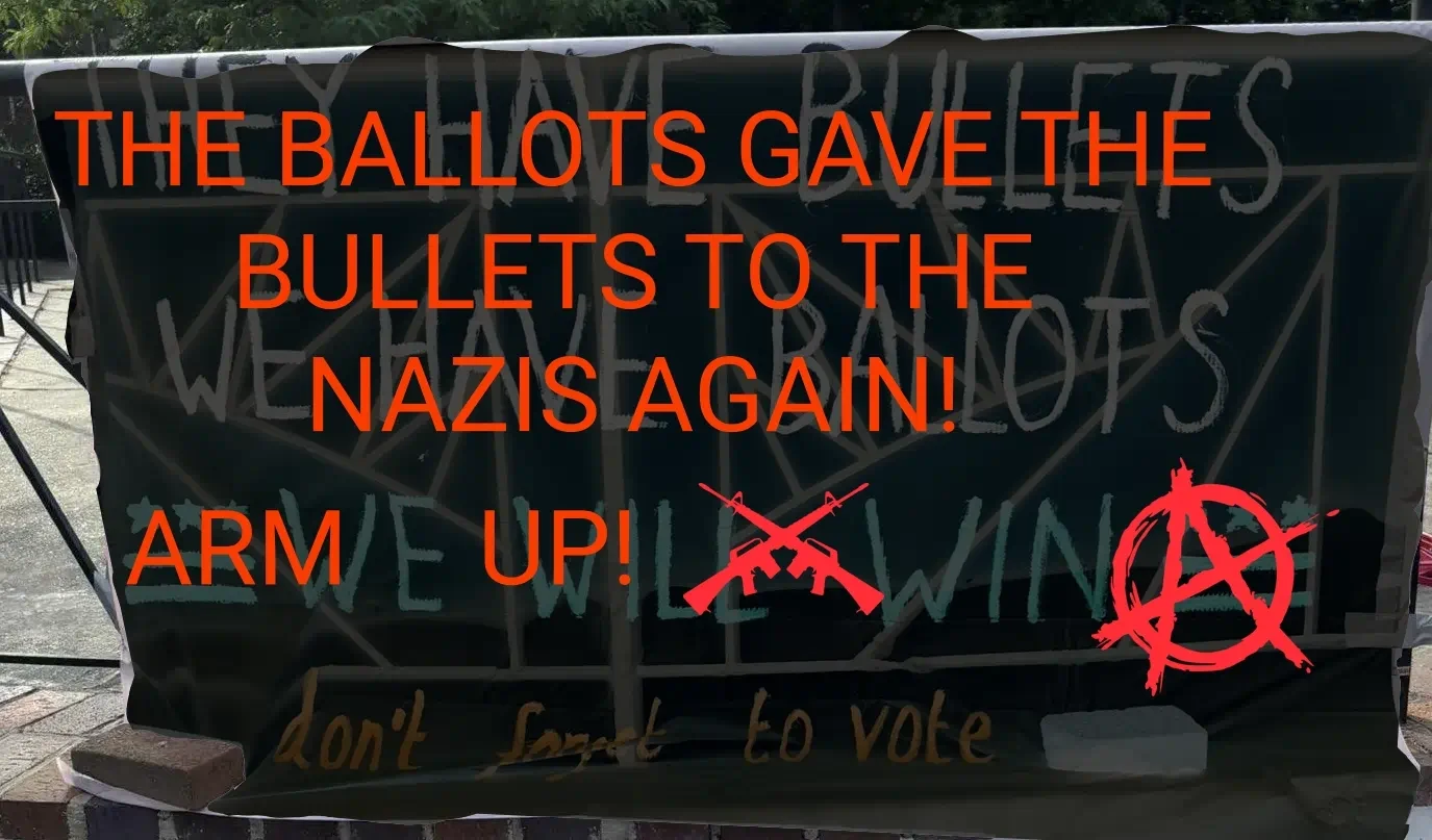 The Ballots gave the bullets to the Nazis again. Arm UP 🔫🔫🏴️‍🅰️
