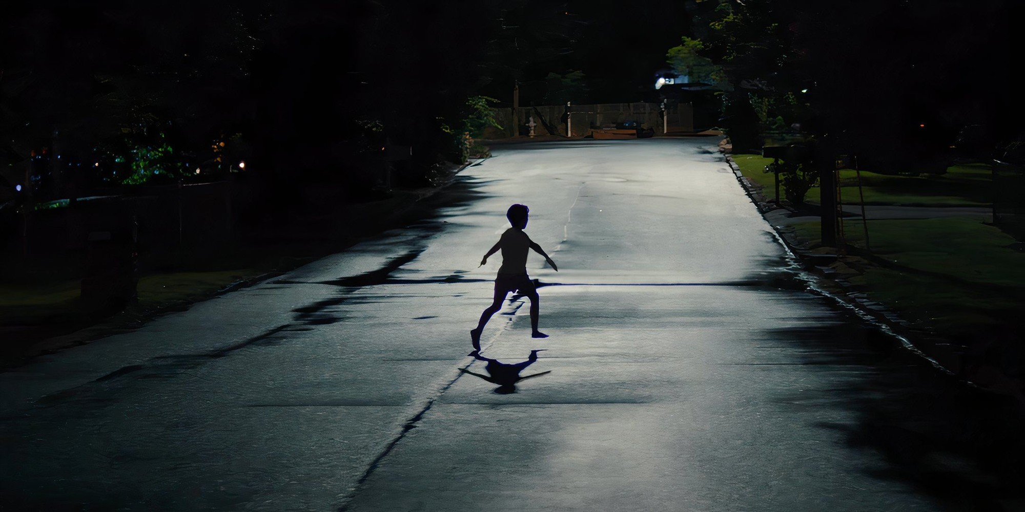 Scene from Weapons, featuring a running child